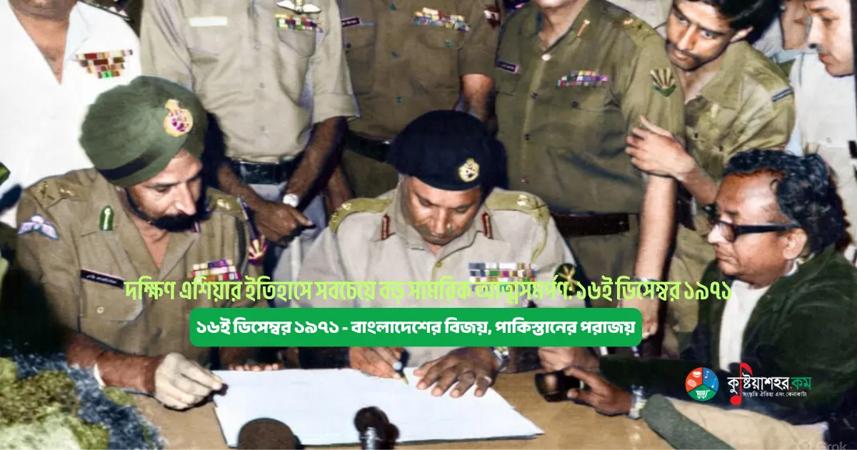 ১৬ই ডিসেম্বর ১৯৭১ - বাংলাদেশের বিজয়, পাকিস্তানের পরাজয়। 